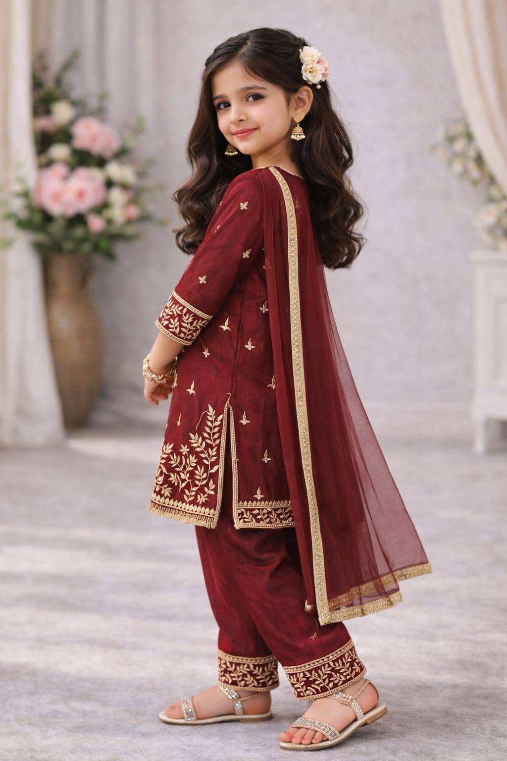  Trending New Ramzan Eid Special Silk Red Affordable kids wear in Delhi
